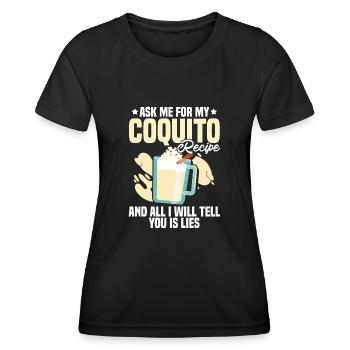 Puerto Rico Puerto-ricanischer Eierlikör - Frauen Funktions-T-Shirt - Schwarz - Vorne - AI Model Female 172 light (172cm)