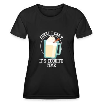 Puerto Rico Puerto-ricanischer Eierlikör - Frauen Funktions-T-Shirt - Schwarz - Vorne - AI Model Female 172 light (172cm)