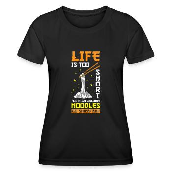 Shiritaki Nudeln - Frauen Funktions-T-Shirt - Schwarz - Vorne - AI Model Female 172 light (172cm)