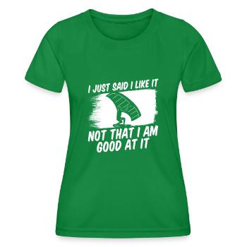 Wingsurfing Foil Wing Wing Boarding Wing Foiling - T-shirt sport Femme - vert - Devant - AI Model Female 172 dark (172cm)