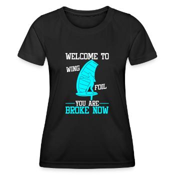 Wingsurfing Foil Wing Wing Boarding Wing Foiling - Frauen Funktions-T-Shirt - Schwarz - Vorne - AI Model Female 172 light (172cm)