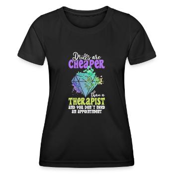 Embroidery Craft Hobby Diamond Painter Diamond - Women's Functional T-Shirt - black - Front - AI Model Female 172 light (172cm)