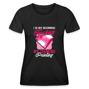 Embroidery Craft Hobby Diamond Painter Diamond - Women's Functional T-Shirt - black - Front - AI Model Female 172 light (172cm)