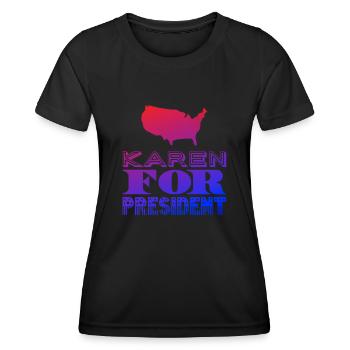 Karen à la présidence - T-shirt sport Femme - noir - Devant - AI Model Female 172 light (172cm)
