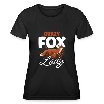 Crazy Fox Lady - Women's Functional T-Shirt - black - Front - AI Model Female 172 light (172cm)
