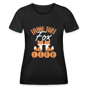 Das Fuchsleben Leben - Frauen Funktions-T-Shirt - Schwarz - Vorne - AI Model Female 172 light (172cm)