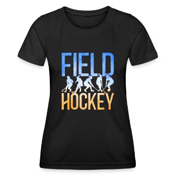 Field Hockey Watercolor Field - Women's Functional T-Shirt - black - Front - AI Model Female 172 light (172cm)