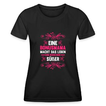Stiefmutter Stiefmama Bonusmama - Frauen Funktions-T-Shirt - Schwarz - Vorne - AI Model Female 172 light (172cm)