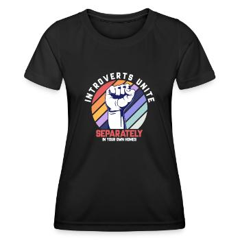 Introvertis antisociaux avec sarcasme social anxieux - T-shirt sport Femme - noir - Devant - AI Model Female 172 light (172cm)