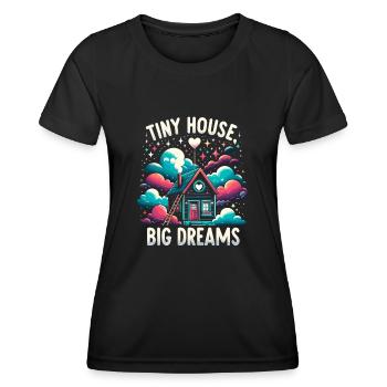 Tiny House Owner Builder - Tiny House Big Dreams - Women's Functional T-Shirt - black - Front - AI Model Female 172 light (172cm)