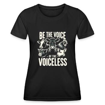 Droits des animaux Vegan Soyez la voix des sans-voix - T-shirt sport Femme - noir - Devant - AI Model Female 172 light (172cm)