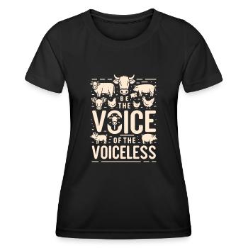 Droits des animaux Vegan Soyez la voix des sans-voix - T-shirt sport Femme - noir - Devant - AI Model Female 172 light (172cm)