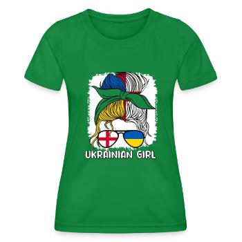 Halb Englisch, Halb Ukrainisch Mädchen Ukraine England - Frauen Funktions-T-Shirt - Kelly Green - Vorne - AI Model Female 172 dark (172cm)