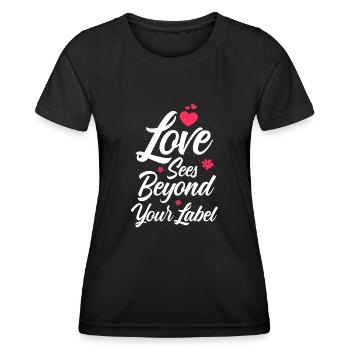 Le mariage neurodiversifié au-delà de votre étiquette - T-shirt sport Femme - noir - Devant - AI Model Female 172 light (172cm)