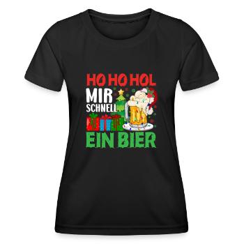 Bier Weihnachten Weihnachtsfeier Geschenke - Frauen Funktions-T-Shirt - Schwarz - Vorne - AI Model Female 172 light (172cm)