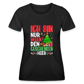 Weihnachtsmarkt und Weihnachtsfeier Outfit lustig - Frauen Funktions-T-Shirt - Schwarz - Vorne - AI Model Female 172 light (172cm)