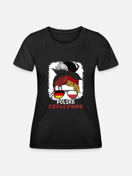 Polska dziewczyna Halbdeutsches polnisches Mädchen Polen - Frauen Funktions-T-Shirt - Schwarz