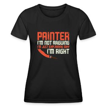 House Painter Decorator Painter - Frauen Funktions-T-Shirt - Schwarz - Vorne - AI Model Female 172 light (172cm)