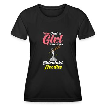 Nouilles Shiritaki - T-shirt sport Femme - noir - Devant - AI Model Female 172 light (172cm)