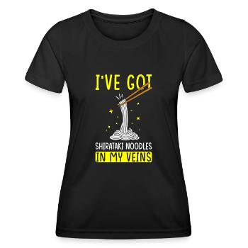 Nouilles Shiritaki - T-shirt sport Femme - noir - Devant - AI Model Female 172 light (172cm)