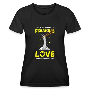 Nouilles Shiritaki - T-shirt sport Femme - noir - Devant - AI Model Female 172 light (172cm)