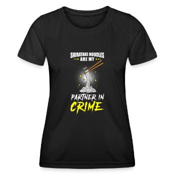 Nouilles Shiritaki - T-shirt sport Femme - noir - Devant - AI Model Female 172 light (172cm)