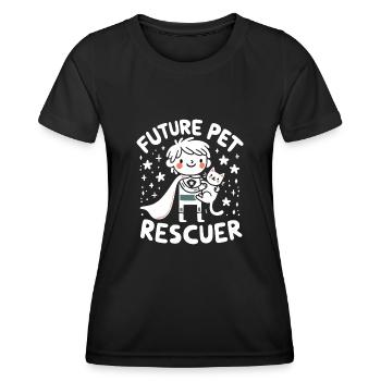Future Pet Rescuer - Your Compassion - Women's Functional T-Shirt - black - Front - AI Model Female 172 light (172cm)