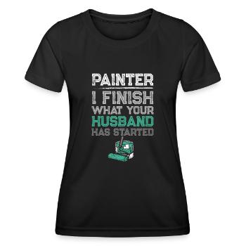 House Painter Decorator Painter I - Frauen Funktions-T-Shirt - Schwarz - Vorne - AI Model Female 172 light (172cm)
