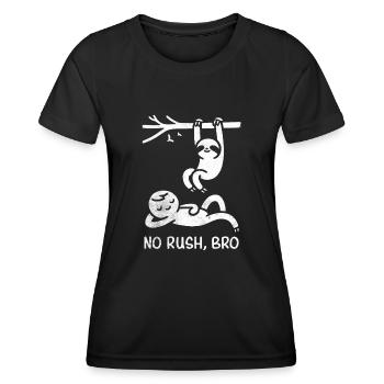 No Rush Sloth and Human Doodle Tee - Women's Functional T-Shirt - black - Front - AI Model Female 172 light (172cm)