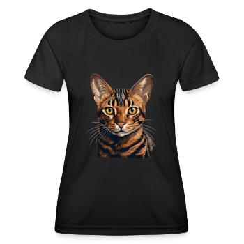 Bengal Cat - Women's Functional T-Shirt - black - Front - AI Model Female 172 light (172cm)