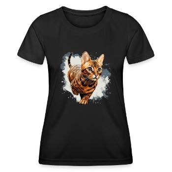 Bengal Cat - Women's Functional T-Shirt - black - Front - AI Model Female 172 light (172cm)