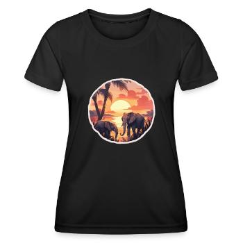 Éléphant, Éléphant, Pachyderme, Animal, Afrique, Safari - T-shirt sport Femme - noir - Devant - AI Model Female 172 light (172cm)