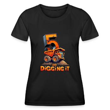 Birthday of the great five-year-old builder - Women's Functional T-Shirt - black - Front - AI Model Female 172 light (172cm)