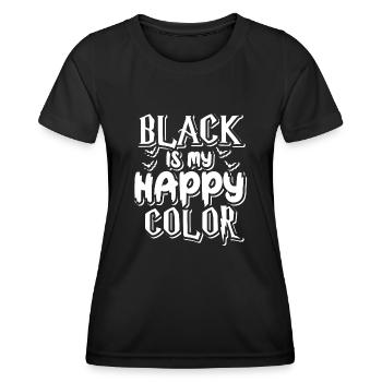 Gothic Black Is My Happy Color Baphomet - Women's Functional T-Shirt - black - Front - AI Model Female 172 light (172cm)