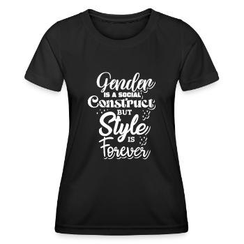 Androgynous Nonbinary - Women's Functional T-Shirt - black - Front - AI Model Female 172 light (172cm)