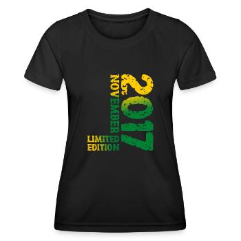 2017 Novembre Édition Limitée 6ème Anniversaire Décoration - T-shirt sport Femme - noir - Devant - AI Model Female 172 light (172cm)