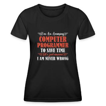 Awesome Computer Programmer - Frauen Funktions-T-Shirt - Schwarz - Vorne - AI Model Female 172 light (172cm)