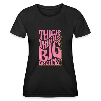 Bewusstsein für die Körperakzeptanz von kurvigen Küken - Frauen Funktions-T-Shirt - Schwarz - Vorne - AI Model Female 172 light (172cm)