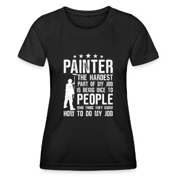 House Painter Decorator Painter - Frauen Funktions-T-Shirt - Schwarz - Vorne - AI Model Female 172 light (172cm)