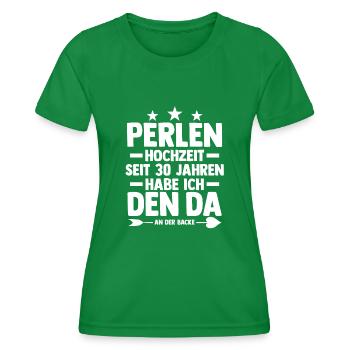 Ehe Perlenhochzeit 30 Jahre Verheiratet Hochzeitst - Frauen Funktions-T-Shirt - Kelly Green - Vorne - AI Model Female 172 dark (172cm)