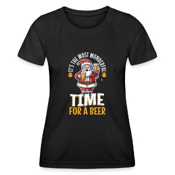 It's the most Wonderful time for a Beer - Frauen Funktions-T-Shirt - Schwarz - Vorne - AI Model Female 172 light (172cm)