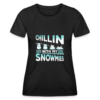 Détendez-vous avec mes Snowmies - T-shirt sport Femme - noir - Devant - AI Model Female 172 light (172cm)
