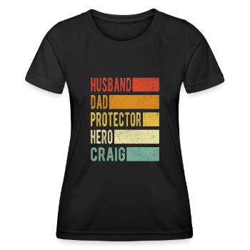 Craig nom papa cadeau - T-shirt sport Femme - noir - Devant - AI Model Female 172 light (172cm)