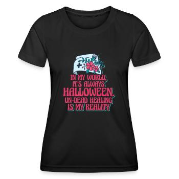 Infirmière Halloween Party Gag - T-shirt sport Femme - noir - Devant - AI Model Female 172 light (172cm)