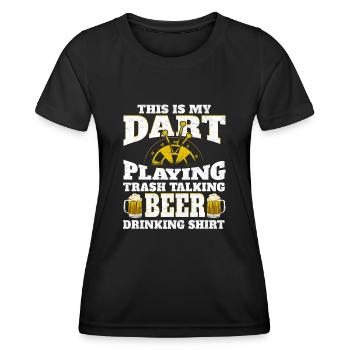Dart | Darts Saying Darts Dart Player Gift - Women's Functional T-Shirt - black - Front - AI Model Female 172 light (172cm)