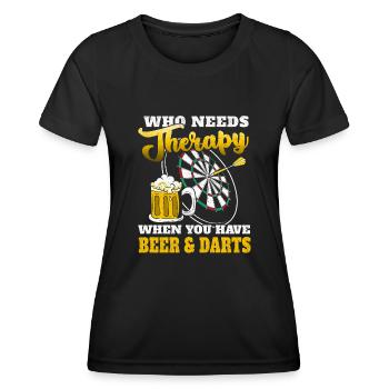 Joueur de fléchettes Dictons de fléchettes Joueur de fléchettes Fléchettes - T-shirt sport Femme - noir - Devant - AI Model Female 172 light (172cm)