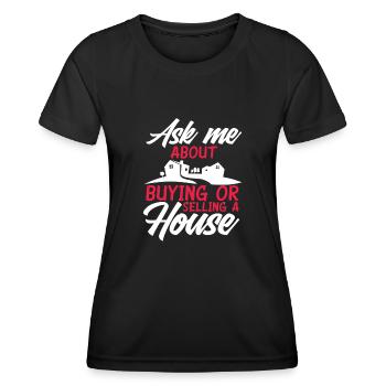 Agent immobilier - T-shirt sport Femme - noir - Devant - AI Model Female 172 light (172cm)