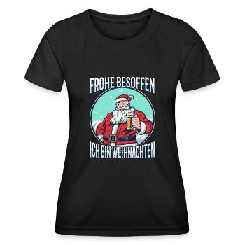 Frohe besoffen ich bin Weihnachten - Frauen Funktions-T-Shirt - Schwarz - Vorne - AI Model Female 172 light (172cm)