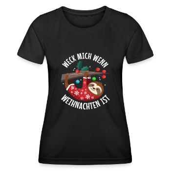 Weck mich auf wenn es Weihnachten ist - Frauen Funktions-T-Shirt - Schwarz - Vorne - AI Model Female 172 light (172cm)