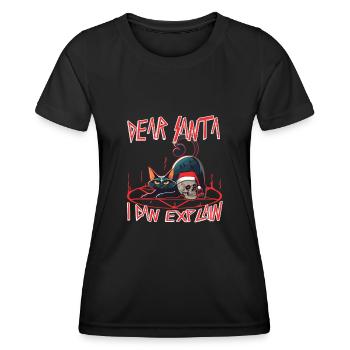 Dear santa i can explain - Women's Functional T-Shirt - black - Front - AI Model Female 172 light (172cm)